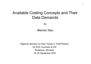 Available Costing Concepts and Their Data Demands Werner Neu by