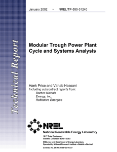 Modular Trough Power Plant Cycle and Systems Analysis