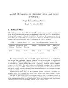 Market Mechanisms for Financing Green Real Estate Investments 1 Introduction