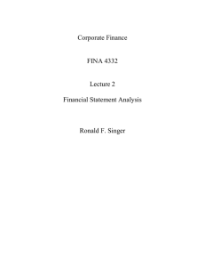 Corporate Finance  FINA 4332 Lecture 2