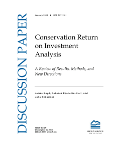 Conservation Return on Investment Analysis