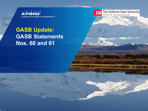 GASB Update:  GASB Statements Nos. 60 and 61