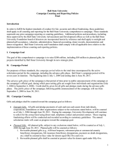 Ball State University Campaign Counting and Reporting Policies Final Introduction