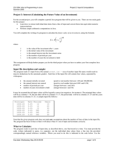 Project 2: Interest (Calculating the Future Value of an Investment)