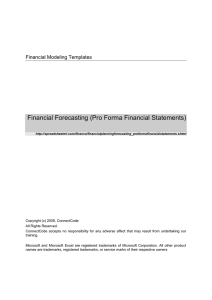 Financial Forecasting (Pro Forma Financial Statements)  Financial Modeling Templates