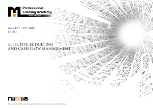 EffEctivE BuDgEting anD cash flow ManagEMEnt May 12 - 15