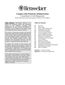 Campus-wide Financial Administration  Comprehensive Cash Management
