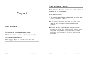 Chapter 8  Stock Valuation Process