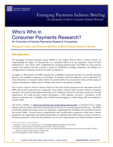 Who’s Who in Consumer Payments Research?  Emerg