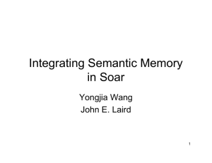 Integrating Semantic Memory in Soar Yongjia Wang John E. Laird