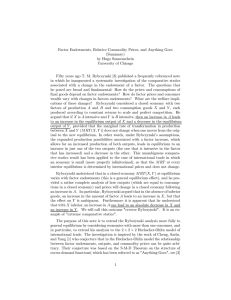 Factor Endowments, Relative Commodity Prices, and Anything Goes (Summary) by Hugo Sonnenschein