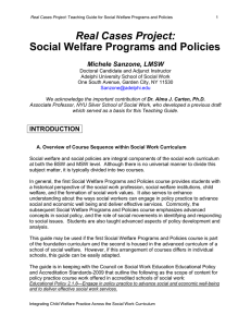 Real Cases Project: Social Welfare Programs and Policies  Michele Sanzone, LMSW