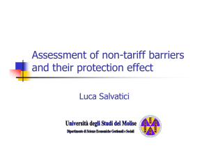 Assessment of non-tariff barriers and their protection effect Luca Salvatici