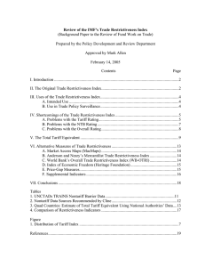 Review of the IMF’s Trade Restrictiveness Index