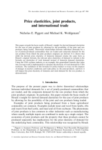 Price elasticities, joint products, and international trade