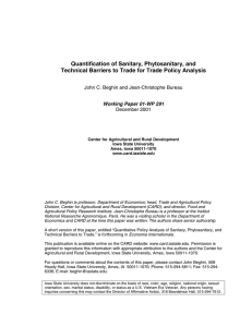 Quantification of Sanitary, Phytosanitary, and  John C. Beghin and Jean-Christophe Bureau