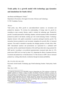 Trade policy in a growth model with technology gap dynamics