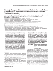 Linkage Analysis of Anorexia and Bulimia Nervosa Cohorts