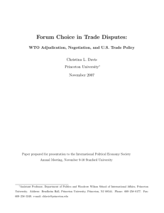 Forum Choice in Trade Disputes: