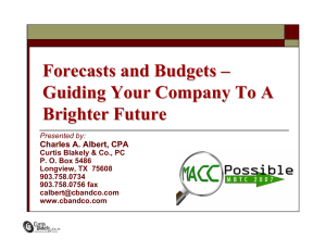 Forecasts and Budgets – Guiding Your Company To A Brighter Future