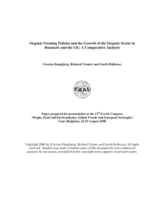 Organic Farming Policies and the Growth of the Organic Sector... Denmark and the UK: A Comparative Analysis