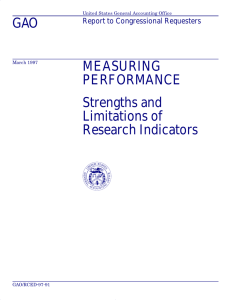 GAO MEASURING PERFORMANCE Strengths and