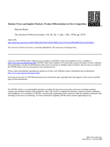 Hedonic Prices and Implicit Markets: Product Differentiation in Pure Competition