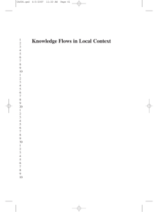 Knowledge Flows in Local Context 1 2 3