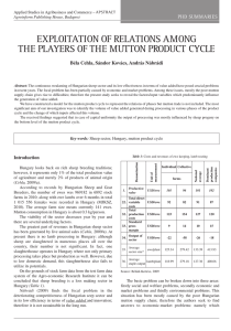 EXPLOITATION OF RELATIONS AMONG THE PLAYERS OF THE MUTTON PRODUCT CYCLE