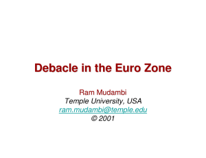 Debacle in the Euro Zone Ram Mudambi Temple University, USA © 2001