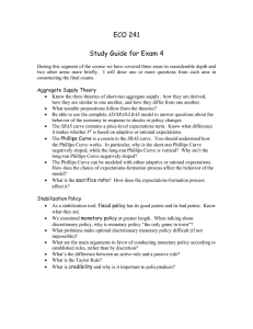 ECO 241  Study Guide for Exam 4