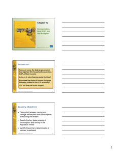 Chapter 12 Introduction Consumption, Real GDP, and