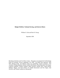 Budget Deficits, National Saving, and Interest Rates