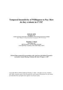 Temporal Insensitivity of Willingness to Pay: How  SOO-IL KIM
