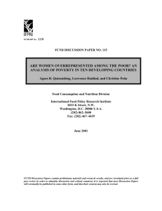 ARE WOMEN OVERREPRESENTED AMONG THE POOR? AN