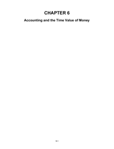 CHAPTER 6 Accounting and the Time Value of Money 6-1