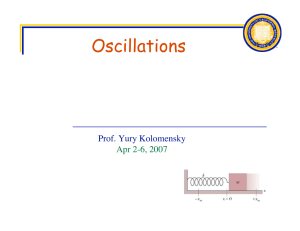 Oscillations Prof. Yury Kolomensky Apr 2-6, 2007