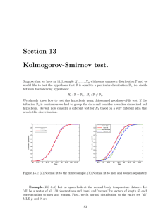 Section  13 Kolmogorov-Smirnov  test.