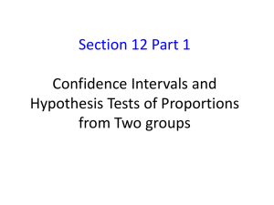 Section 12 Part 1  Confidence Intervals and Hypothesis Tests of Proportions