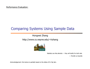 Comparing Systems Using Sample Data Hongwei Zhang  Performance Evaluation: