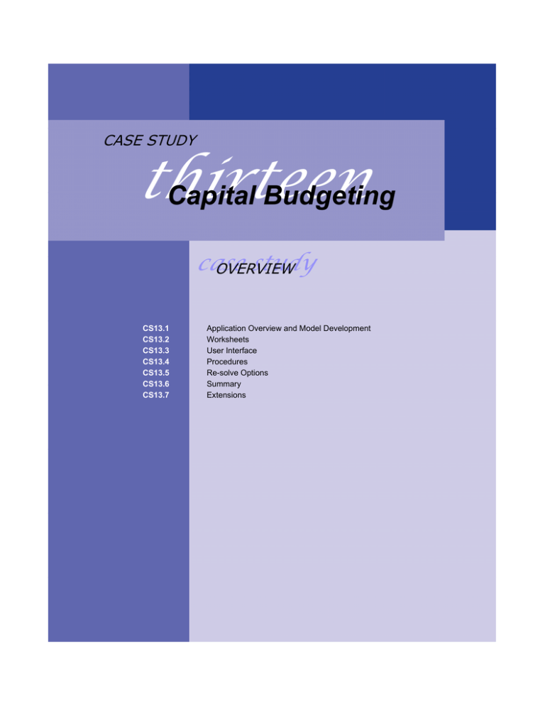budgeting case study answer key