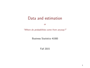 Data and estimation Business Statistics 41000 Fall 2015 or