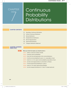 7 Continuous Probability Distributions