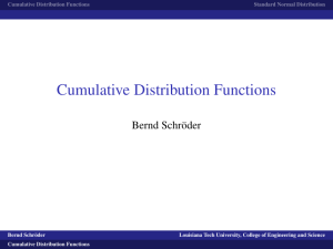 Cumulative Distribution Functions Bernd Schr¨oder