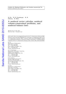 Archive for Rational Mechanics and Analysis manuscript No.