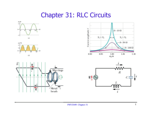 Chapter 31: RLC Circuits PHY2049: Chapter 31 1