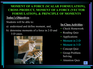 MOMENT OF A FORCE (SCALAR FORMULATION), FORMULATION), &amp; PRINCIPLE OF MOMENTS