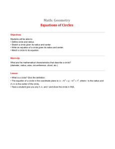 Math: Geometry Equations of Circles