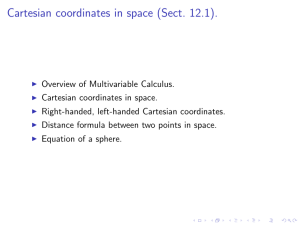 Cartesian coordinates in space (Sect. 12.1).