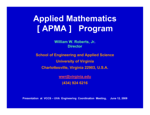 Applied Mathematics [ APMA ]   Program